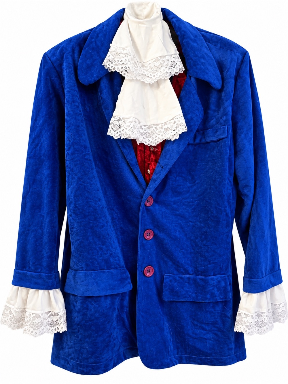Vintage 1999 Austin Powers Costume Blue Velvet Jacket Lace Cravat Officia